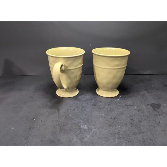 Pier 1 Imports Martillo Green Sage Footed Mugs, 12oz Cup, Set Of 2 Coffee Mugs - Picture 4 of 9
